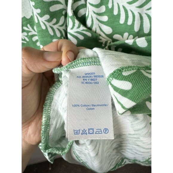 Boden Cotton Green Floral Half Sleeve Aline Midi Dress Modest Coastal Tropical 6 - Picture 8 of 8